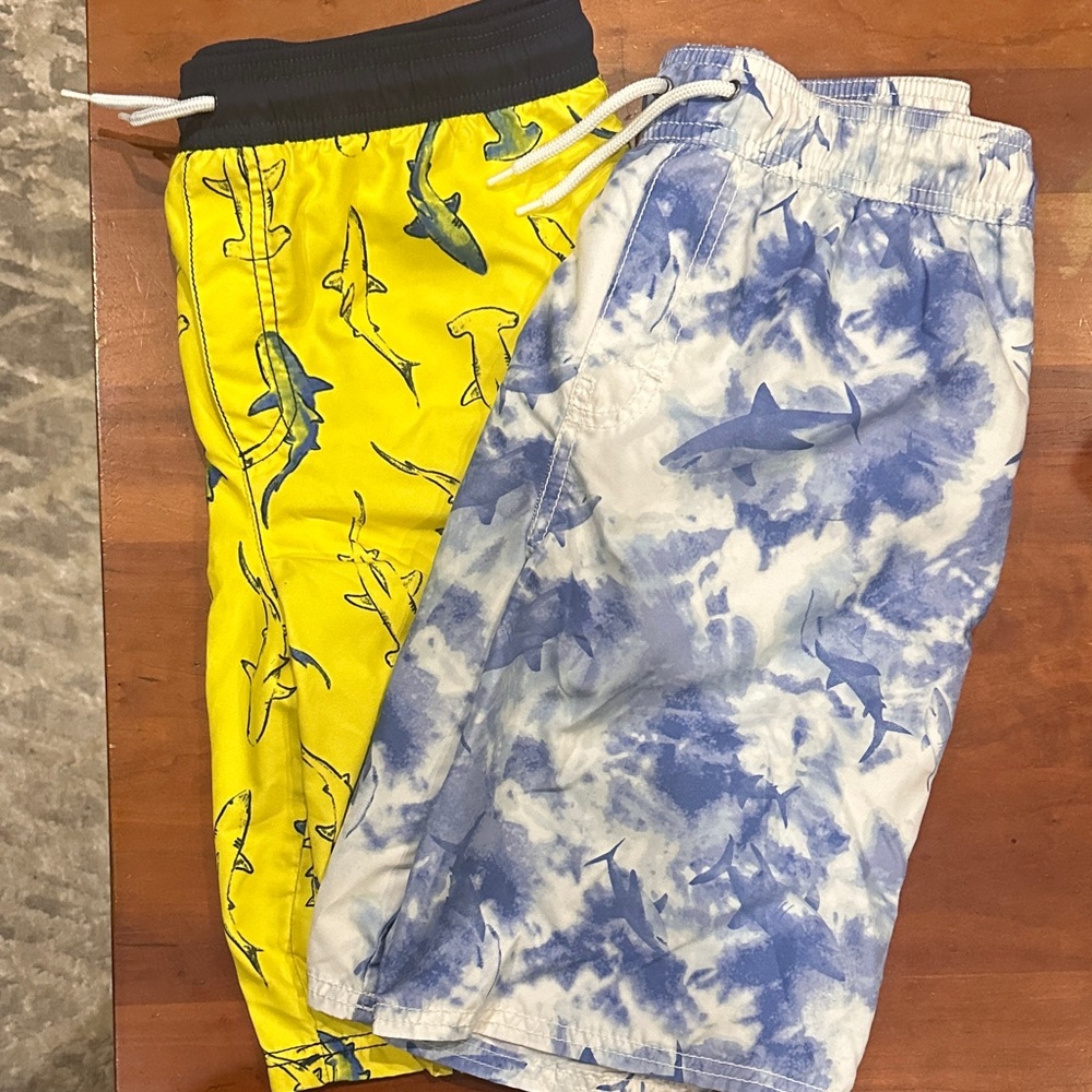 Shark Print boys Shorts - Yellow and Blue